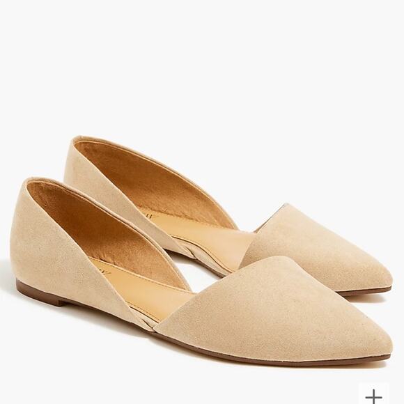 J. Crew Zoe sueded d'Orsay flats Sz10.5 Tan F5310 color saddle slip on pointed - Picture 1 of 9
